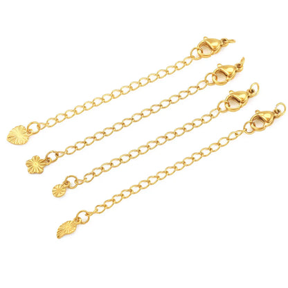10pcs Stainless Steel Extension Extended Tail Chains With Lobster Clasps For Bracelet Necklace DIY Jewelry Making Supplies