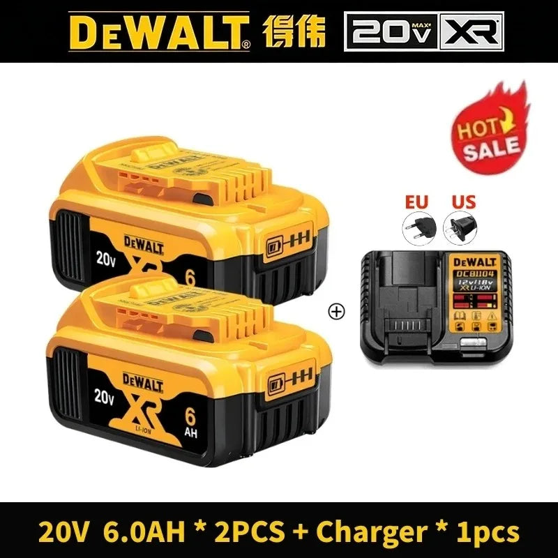 100% Genuine Dewalt 20V Battery, 6AH Rechargeable Lithium Ion Battery, Dewalt DCB200 Power Tool Replacement Battery