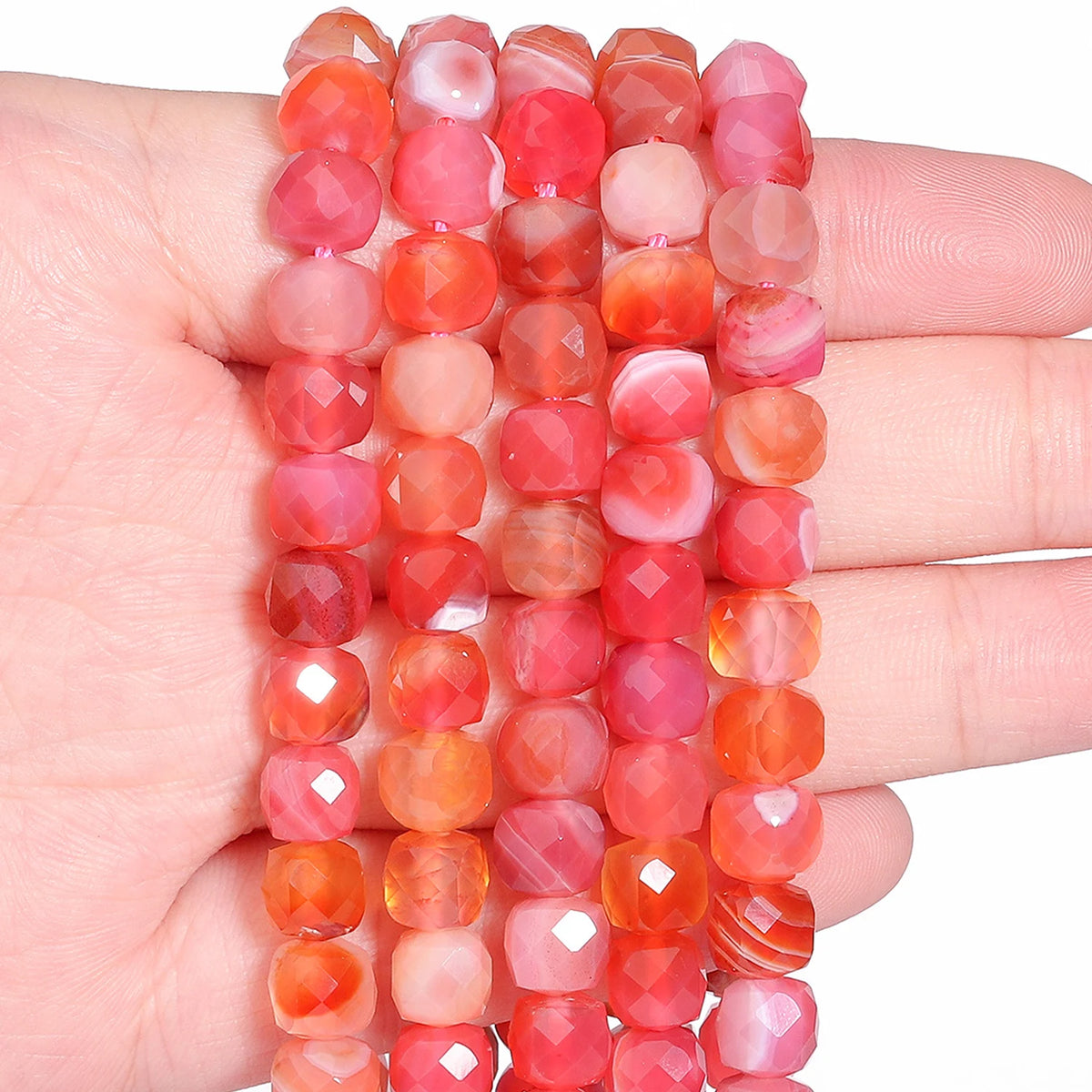 Natural Amethyst Beads 7-8mm Faceted Square Cube Geometric Shape Loose Beads for Jewelry Making Diy Accessories