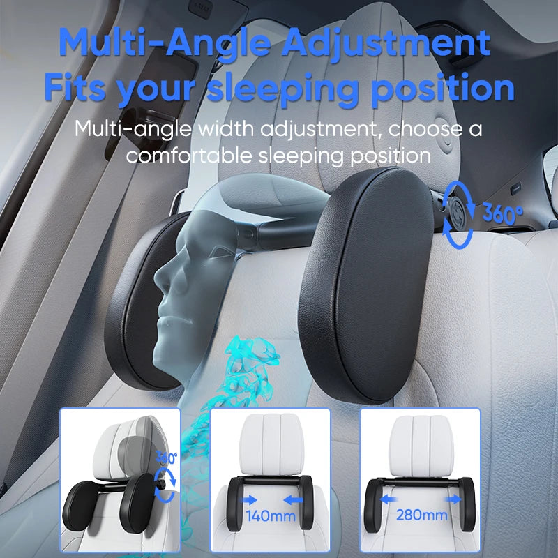 Car Seat Headrest Adjustable Side Head Support Telescopic Support on Cervical Spine for Adults Kids U Shaped Pillow
