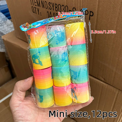 12/240pcs Mini Rainbow Magic Springs Toys Children Birthday Party Favor Giveaway Gifts Souvenir Kindergarten Guest Pinata Filler