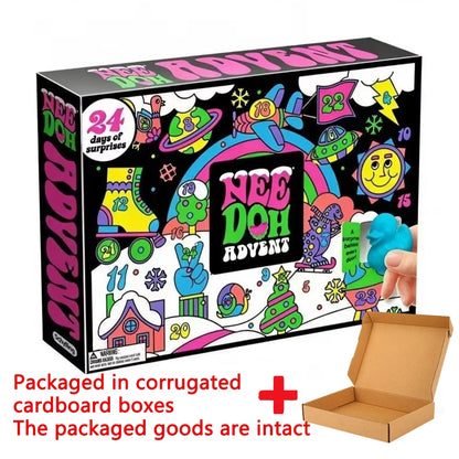 2026 NEW NeeDoh Christmas 24 Days Surprise Squishy Fidget Toy Advent Calendar Countdown Blind Box Countdown Calendar Fingertip
