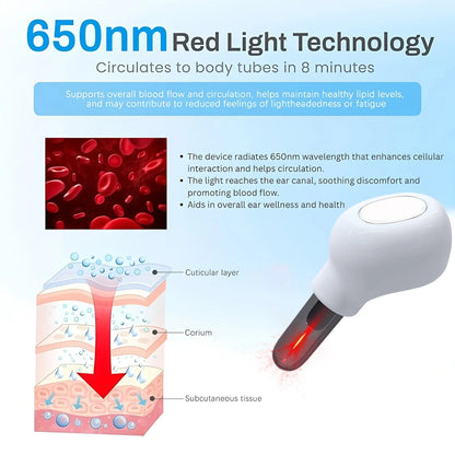 Earplug Otitis Media Ear Laser 650NM Red Light Therapy Irradiation Nasal / Ear Canal Laser Tinnitus Deafness Physiotherapy Meter