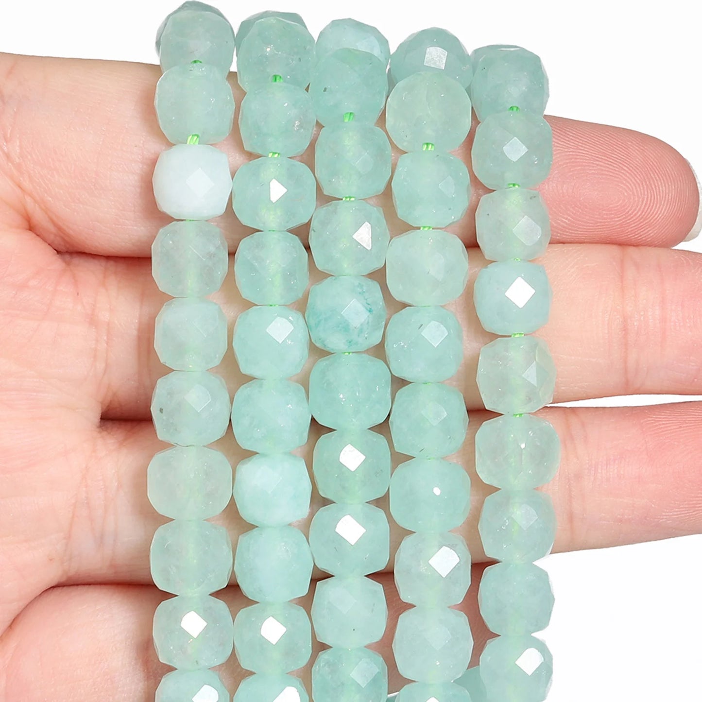 Natural Amethyst Beads 7-8mm Faceted Square Cube Geometric Shape Loose Beads for Jewelry Making Diy Accessories