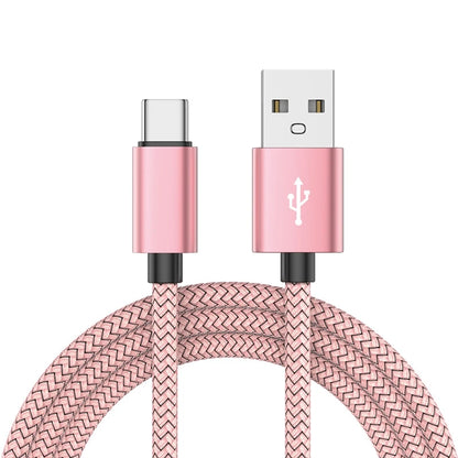 Nylon Data Cable Fast Charger USB A to Type C Charging Cable For Huawei Samsung Android Phone TypeC Charging Device 1M 2M 3M