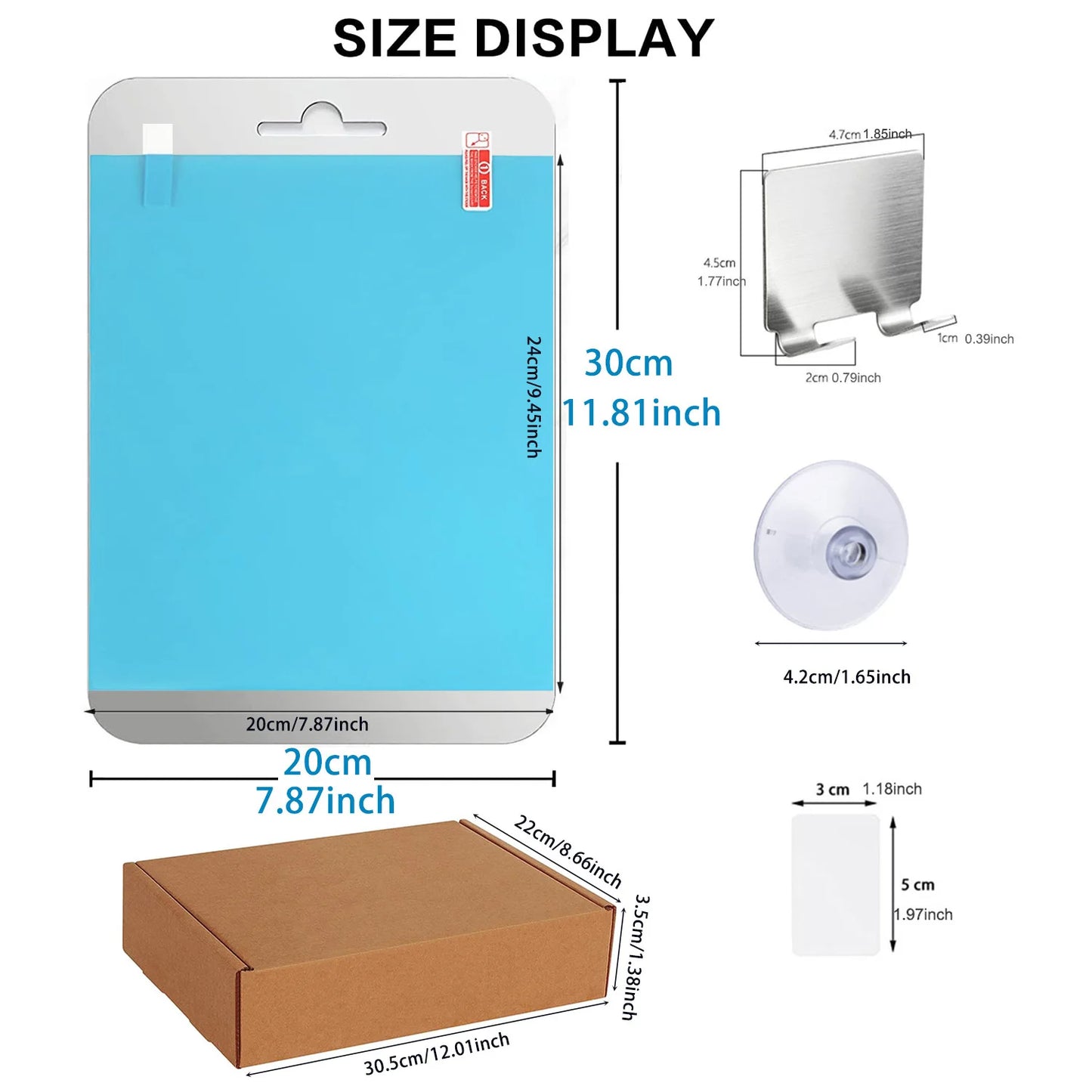 Big Size Acrylic Mirror for Bathroom Shower Unbreakable Fogless Fog Free Travel Size Washroom Accessory Shaving Mirror