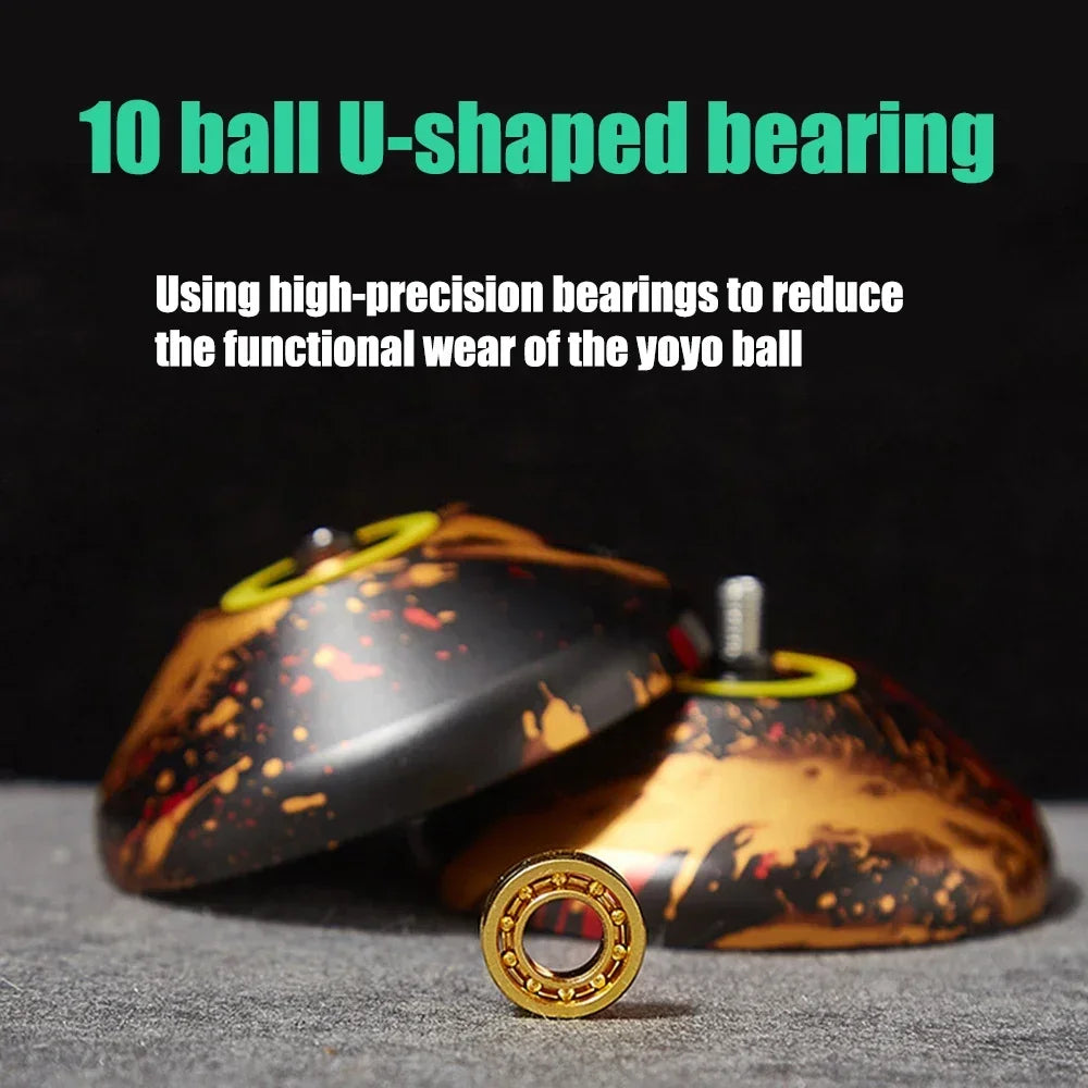 Yoyo Professional Magic Yoyo Metal Yoyo With 10 Ball Bearing Alloy Aluminum High Speed Unresponsive Yoyo Classic Toys For Kids