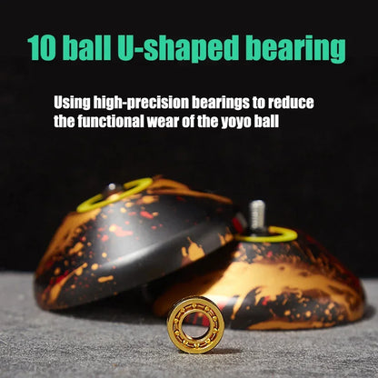 Yoyo Professional Magic Yoyo Metal Yoyo With 10 Ball Bearing Alloy Aluminum High Speed Unresponsive Yoyo Classic Toys For Kids