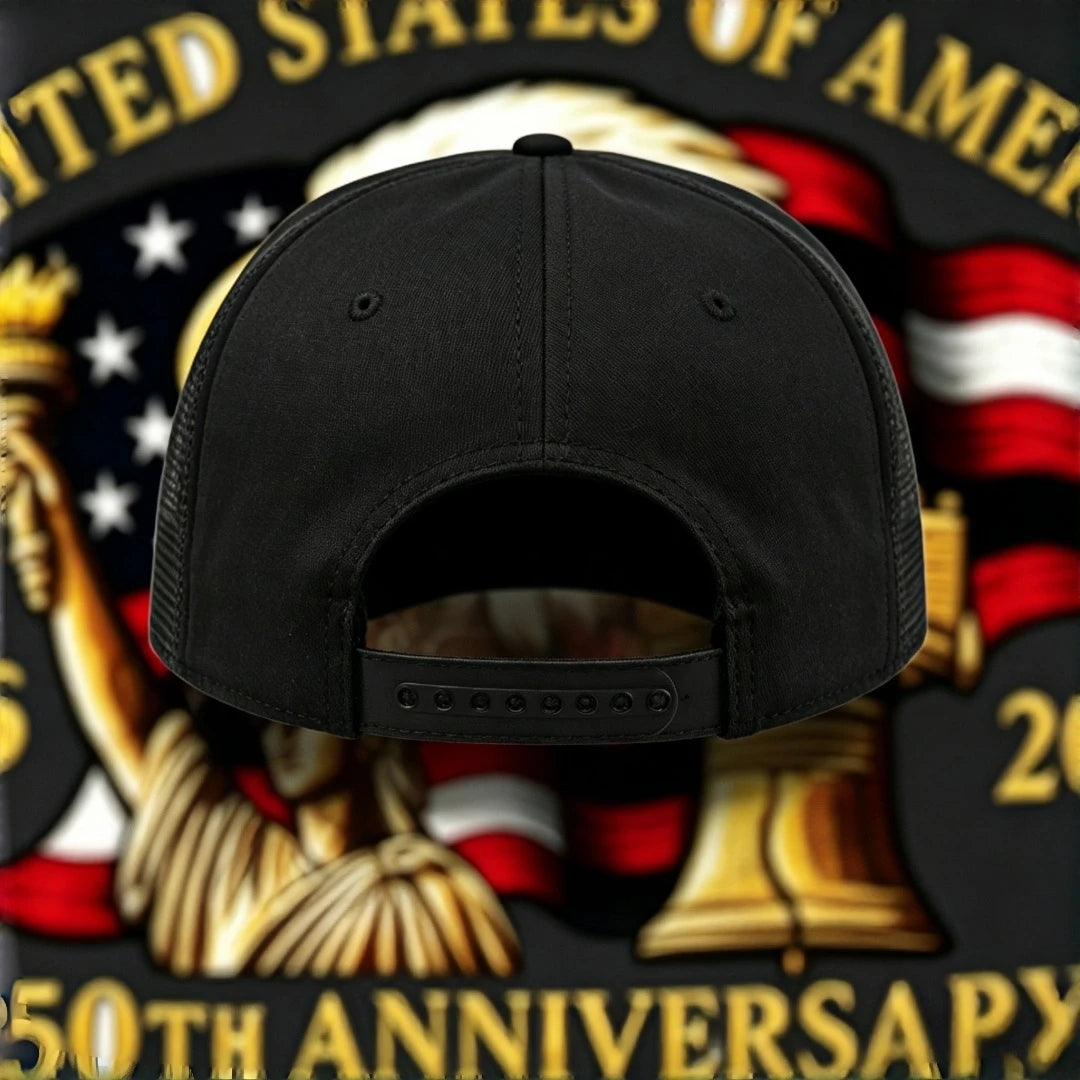 USA 250th Anniversary 1776-2026 Trucker Hat Eagle Statue of Liberty Print Mesh Cap Adjustable Patriotic Baseball Cap for Men Wom
