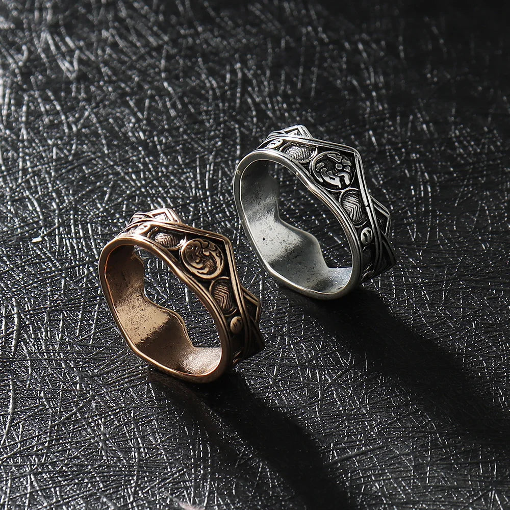 Dragon House Targaryen Ring Cosplay Three Head Dragon Golden Alloy Metal Rings Jewelry Party Costume Accessories Gifts