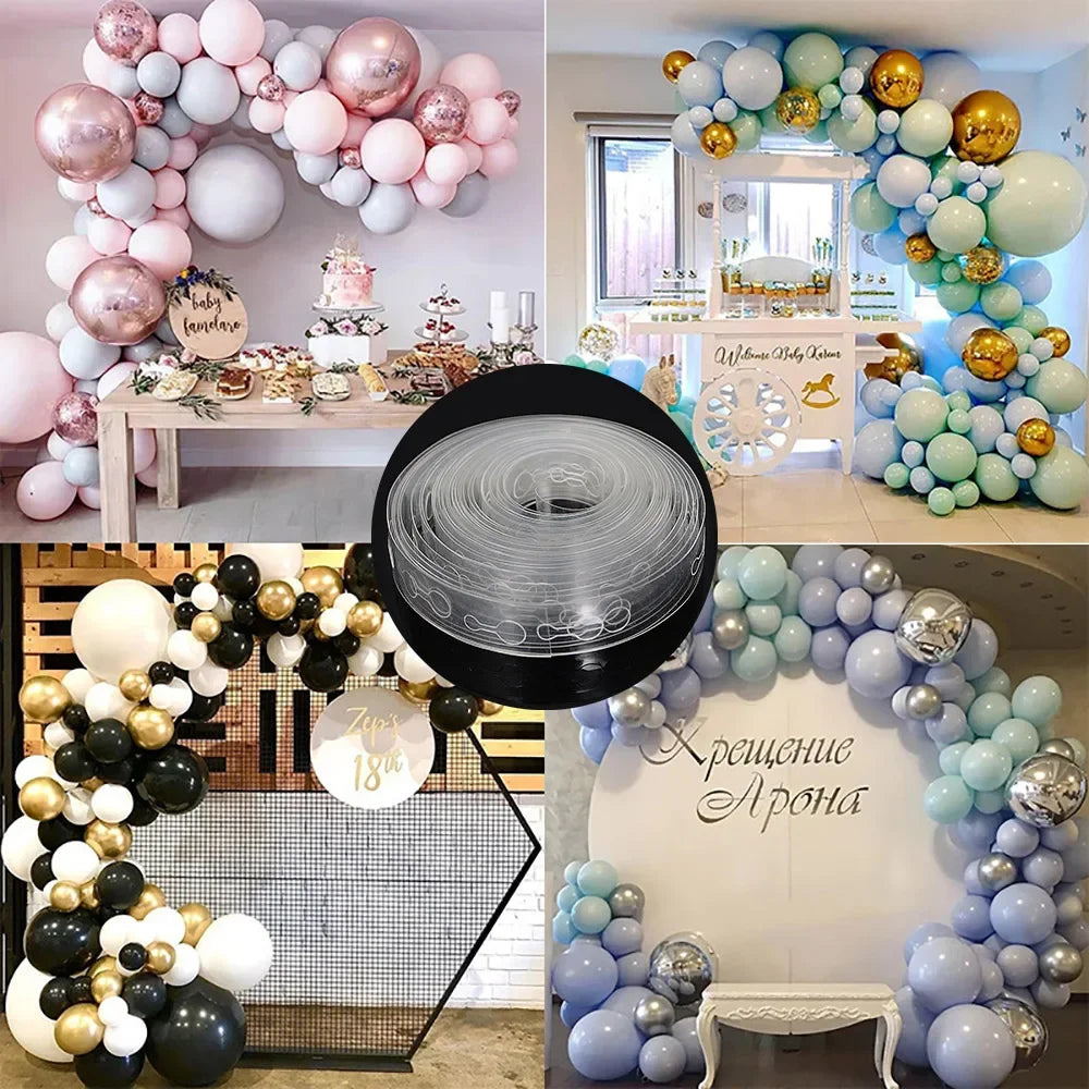 5M Transparent Balloon Chain Strip for Arch Garland Wedding Birthday Decor Baby Shower Balloons Accessories DIY Party Supplies