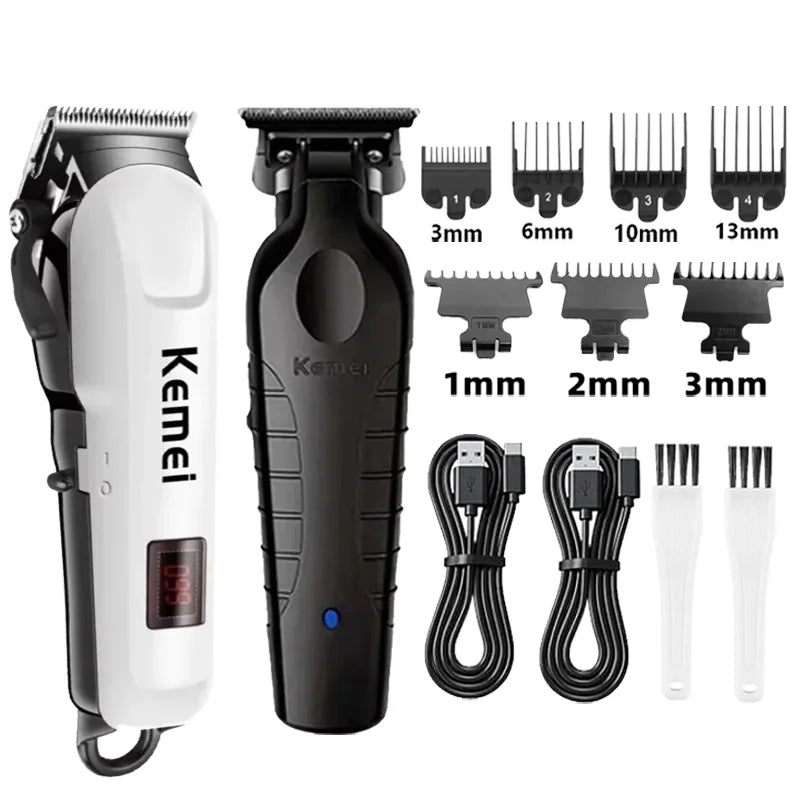 Kemei Hair Clipper Km-809A Km-2299 Km-2024 UBS Rechargeable Cordless Beard Trimmer Powerful Electric Hair Clippers for Men