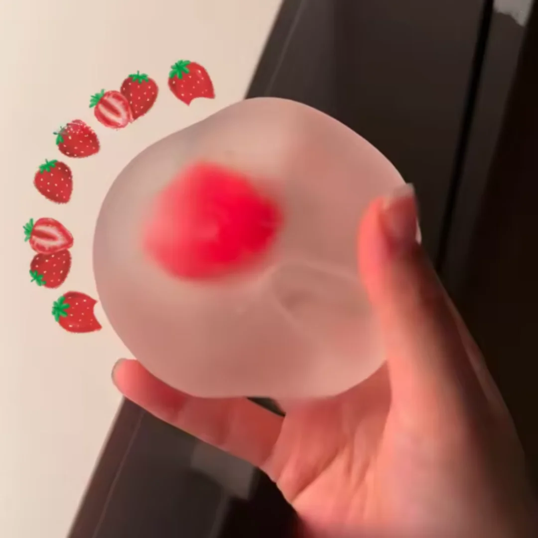 Strawberry Mochi Squishy Toys Anti Stress Sensory Fidgets Toy Soft Squeeze Slow Rebound Stress Relief Toy Decompression Toy