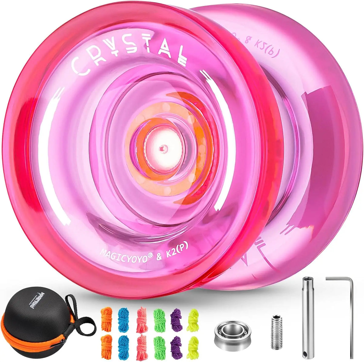 MAGICYOYO K2 Crystal YoYo for Kids - Responsive Plastic YoYo with Unresponsive Bearing for Beginners And Advancers