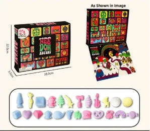 Nee‑Doh Advent Calendar 24Pcs Mini Squish Fidget Toys Christmas Countdown Blind Box Stress Relief Squeeze Decompression Holiday
