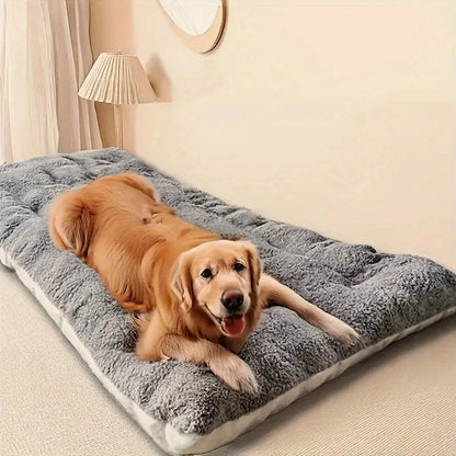 Large Plush Dog Bed Sofa Thickened Super Soft Polyester Pet Mat Dog Crate Mat Bed For Small Medium Large Dog Bed