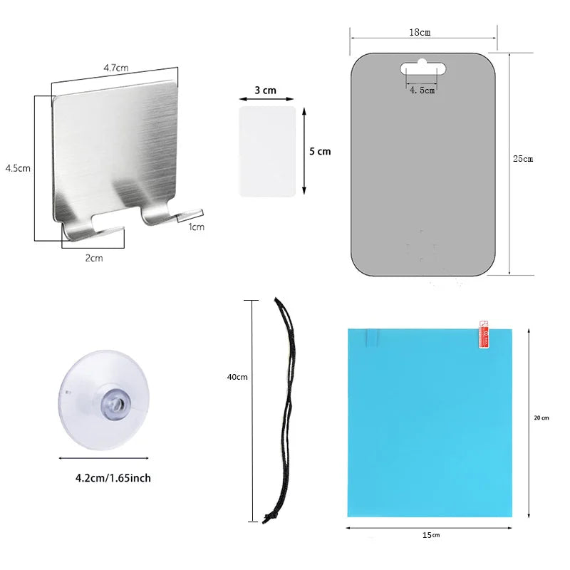 Big Size Acrylic Mirror for Bathroom Shower Unbreakable Fogless Fog Free Travel Size Washroom Accessory Shaving Mirror