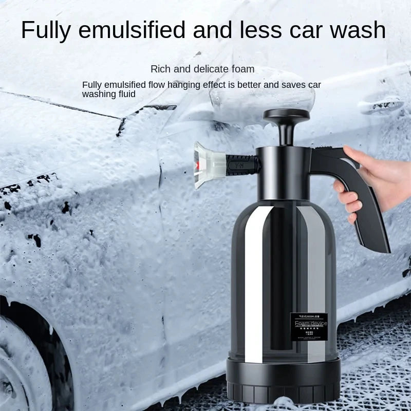 2L Hand Pump Foam Sprayer with 2 Types of Nozzle Hand Pneumatic Foam Cannon Snow Foam Car Wash Spray Bottle Car Window Cleaning