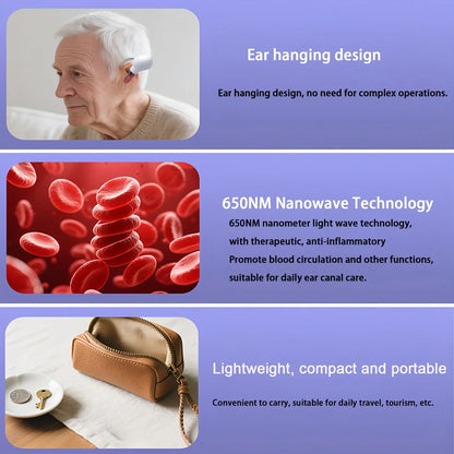 Earplug Otitis Media Ear Laser 650NM Red Light Therapy Irradiation Nasal / Ear Canal Laser Tinnitus Deafness Physiotherapy Meter