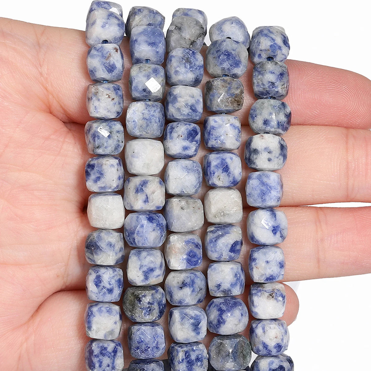 Natural Amethyst Beads 7-8mm Faceted Square Cube Geometric Shape Loose Beads for Jewelry Making Diy Accessories