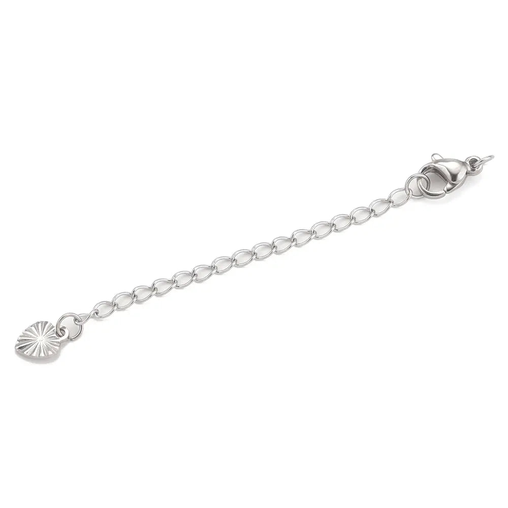10pcs Stainless Steel Extension Extended Tail Chains With Lobster Clasps For Bracelet Necklace DIY Jewelry Making Supplies
