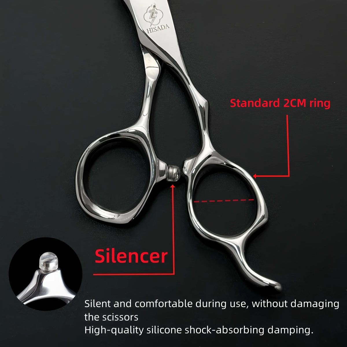 HISADA Hairdressing Scissors Professional Barber Scissors 6.0 Inch Scissors VG10 Material Professional Barber Scissors