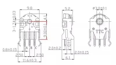 TTC Encoder 7/8/9/10/11/12/13/14/15/16mm Rotary Mouse Scroll Gold Wheel Encoder With 1.74mm Hole Mark,20-40g Force For PC Mouse