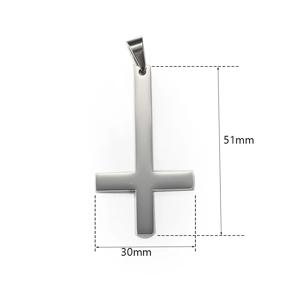Dropshipping Cross Pendant Necklaces For Men Black Gold Color Silver Color Stainless Steel Charm Chain Male Hip Hop Jewelry KP52