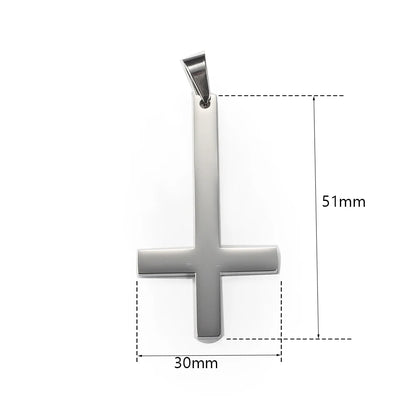 Dropshipping Cross Pendant Necklaces For Men Black Gold Color Silver Color Stainless Steel Charm Chain Male Hip Hop Jewelry KP52
