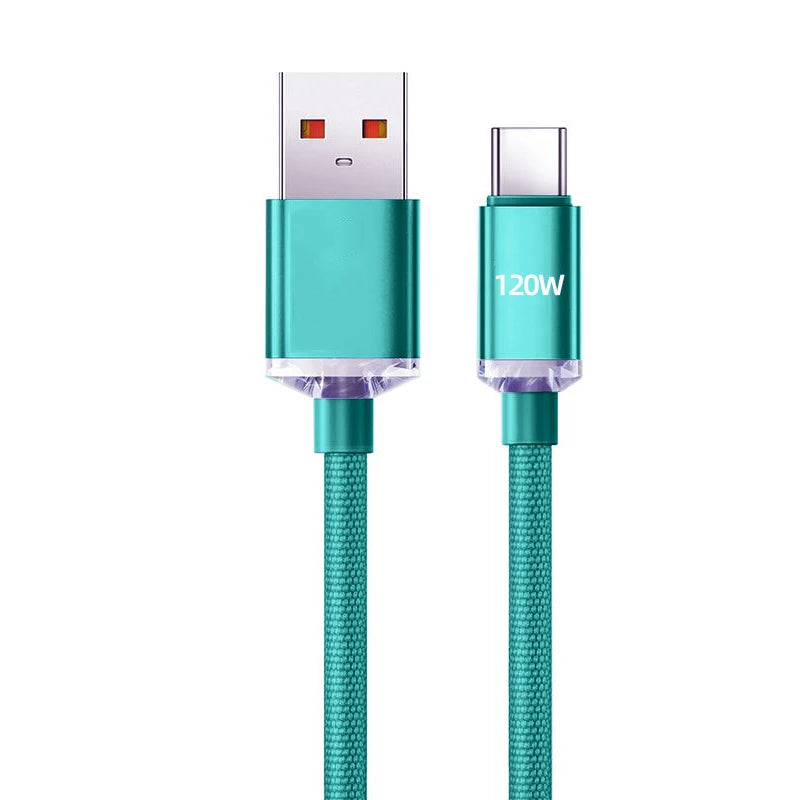 NNBILI 120W 6A Fast Charge USB Type C Quick Charge Cable For Samsung S23 Xiaomi 14 Huawei Phone Fast Charging Cable Data Cables