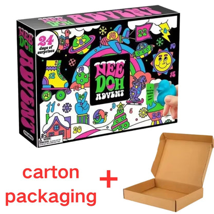 2026 NeeDoh Advent Calendar 3D PVC Fidget Christmas Countdown Calendar Surprise Box Stress Relief Toy New Year Holiday Adult Toy