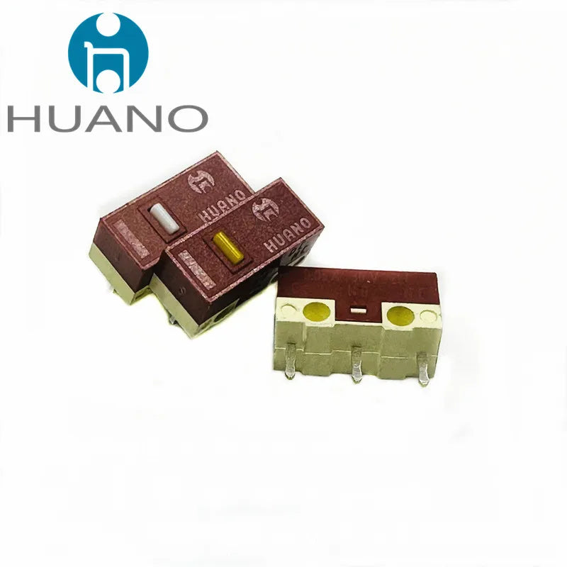 10Pcs New Product HUANO Silent Micro Switch White 10 Million Yellow 20 Millions Click Lifetime Computer Mouse Mute Micro Switche