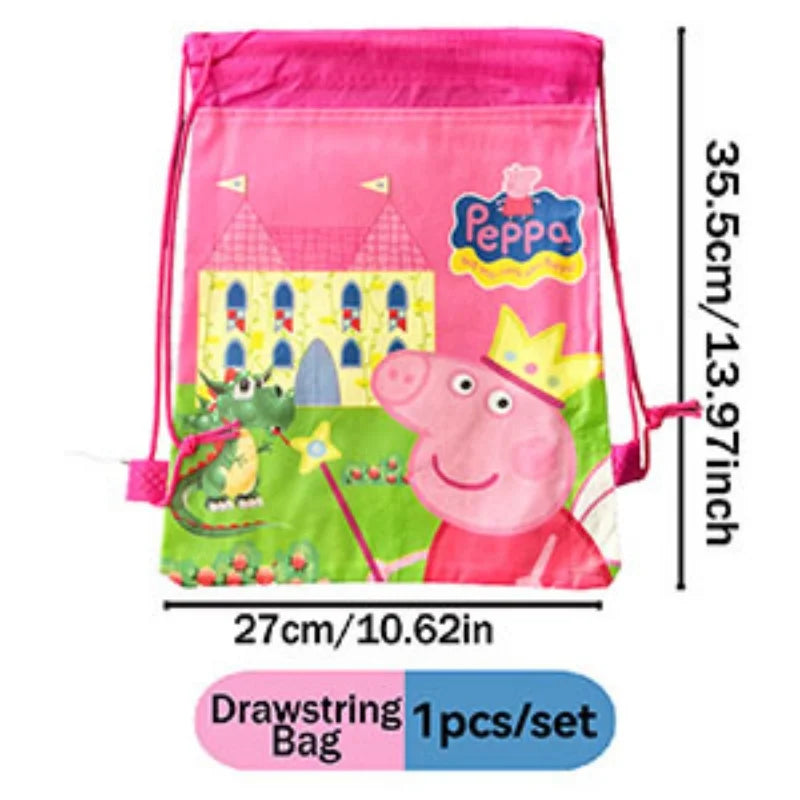 Peppa Pig Theme Party Supplies Tableware Cup Plate Straw Napkins Spiral Honeycomb Paper boxe Background Girls Birthday Decorate