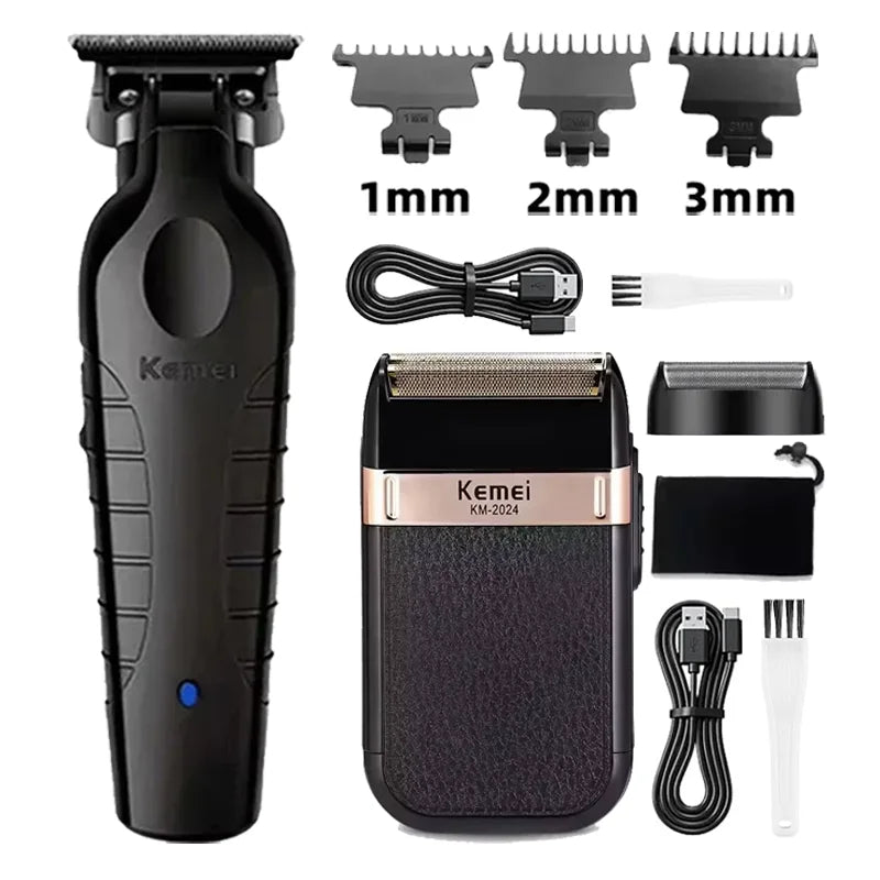 Kemei Hair Clipper Km-809A Km-2299 Km-2024 UBS Rechargeable Cordless Beard Trimmer Powerful Electric Hair Clippers for Men