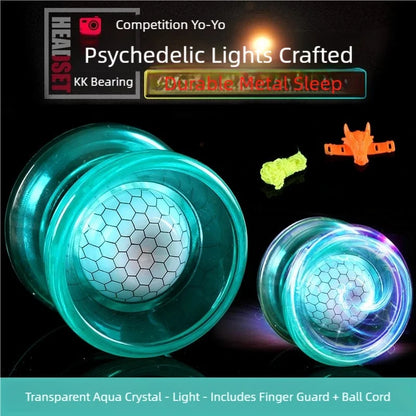 Crystal Luminous Yo-Yo Grade Beginner Long Sleep KK Bearing Anti-drop Glowing Yoyo Ball for Kids Adults Toy