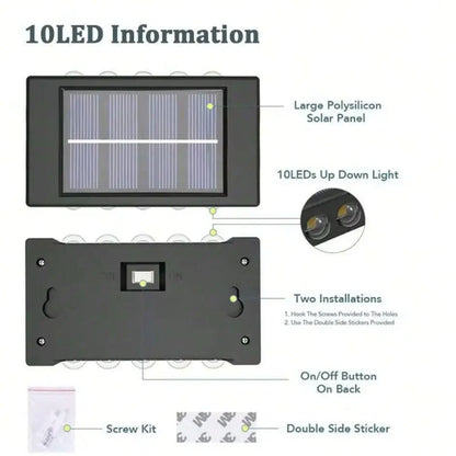 1-10PCs Solar Wall Lights Outdoor Waterproof Solar Lights LED Lighting For Home Garden Yard Fence Decor Lamps