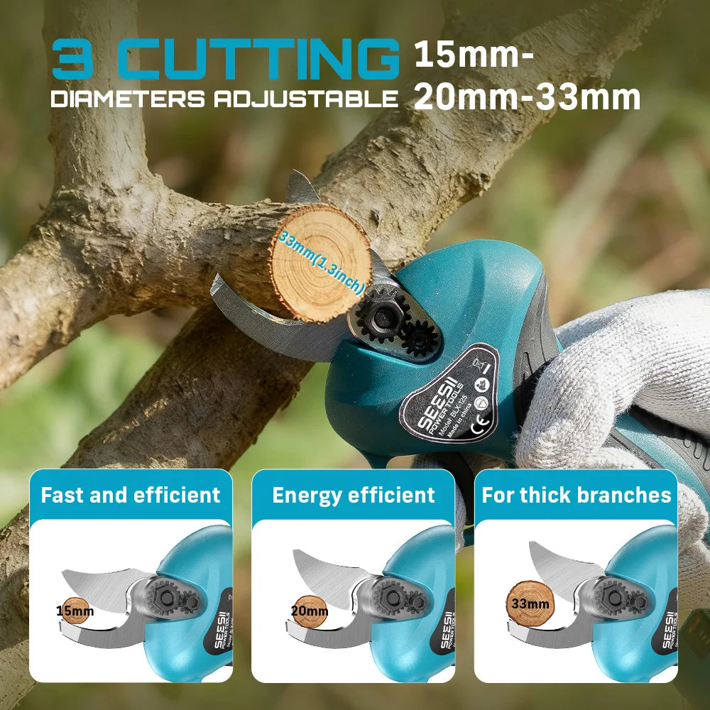 Seesii 3-in-1 Brushless Telescoping Pole High Branch Scissors Electric Chainsaw Garden Pruning Tools For Makita 18V Battery Pin