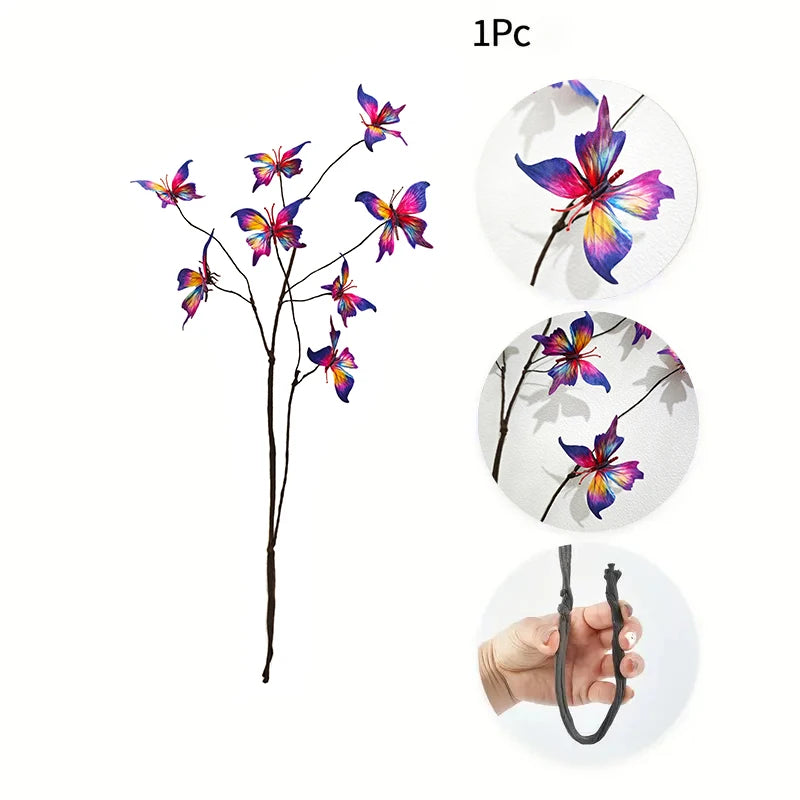 Butterfly Artificial Flower Branches DIY Detachable Butterfly Home Dining Table Decoration Suitable For Vases Gardening Lawn