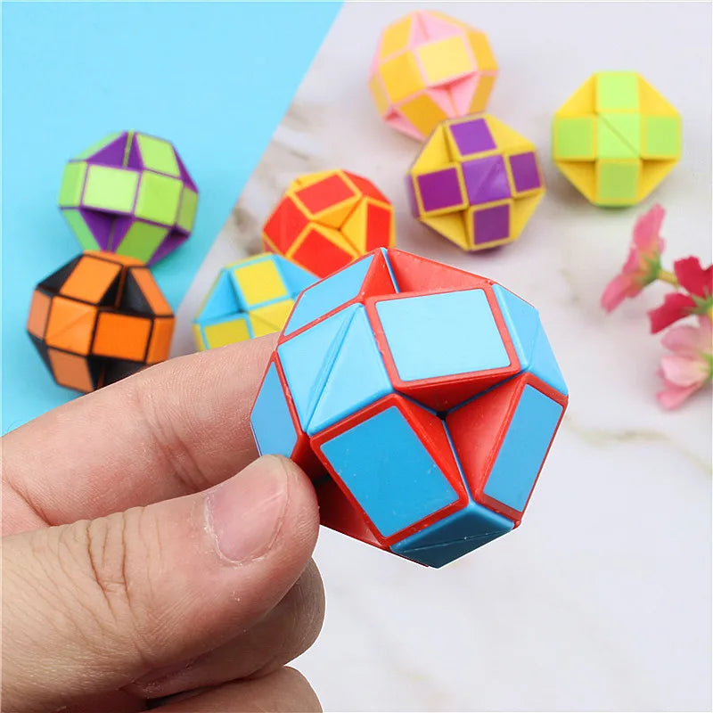 8pcs Magic Folding Snake Ruler Puzzle Cube Educational Toys for Kids Birthday Party Favors Goodie Bags Filler School Reward