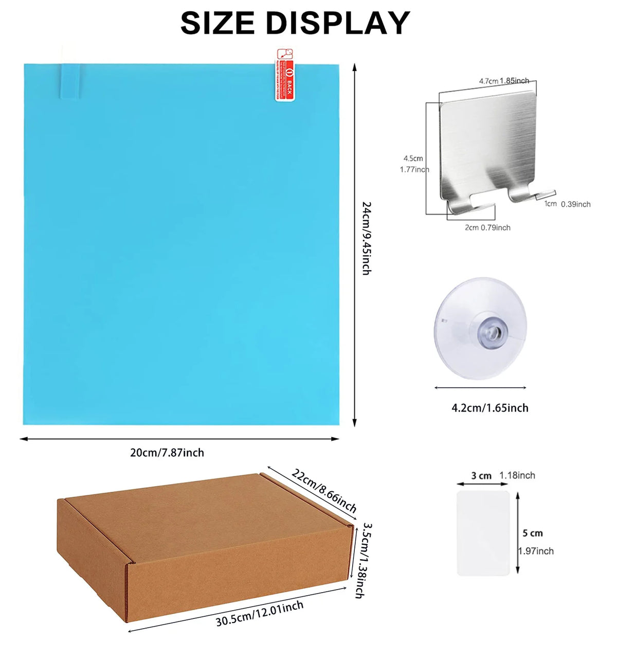 Big Size Acrylic Mirror for Bathroom Shower Unbreakable Fogless Fog Free Travel Size Washroom Accessory Shaving Mirror