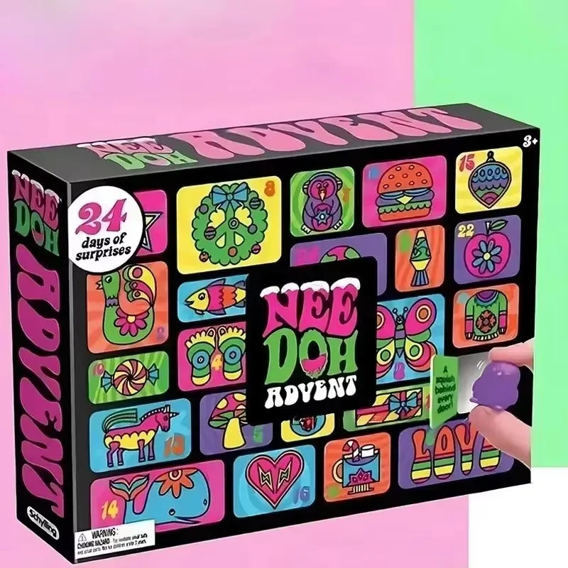 2026 NeeDoh Advent Calendar 3D PVC FidgetChristmas Countdown Calendar Surprise Box Stress Relief Toy New Year Holiday adult toys