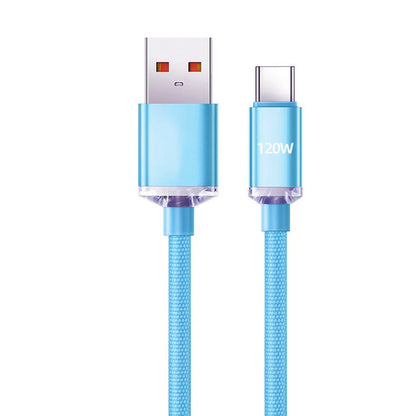 NNBILI 120W 6A Fast Charge USB Type C Quick Charge Cable For Samsung S23 Xiaomi 14 Huawei Phone Fast Charging Cable Data Cables