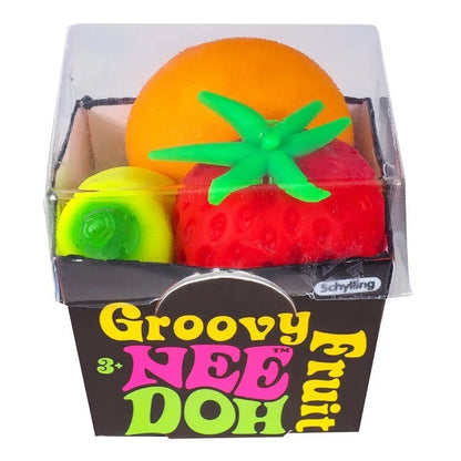 Nee Doh Groovy Fruit Squishy Toy TPR Banana Orange Strawberry Slow Rising Anxiety Relief Relaxing Accessory for Adult