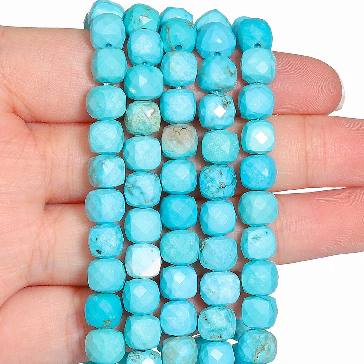 Natural Amethyst Beads 7-8mm Faceted Square Cube Geometric Shape Loose Beads for Jewelry Making Diy Accessories
