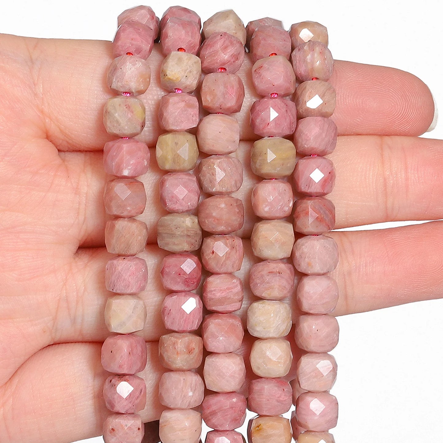 Natural Amethyst Beads 7-8mm Faceted Square Cube Geometric Shape Loose Beads for Jewelry Making Diy Accessories