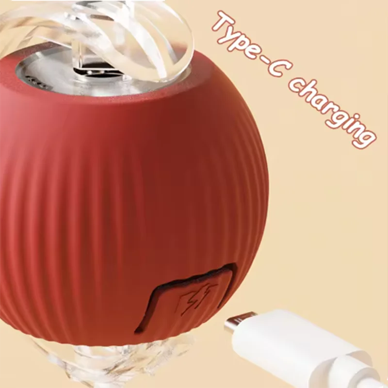Cat Interactive ball Toy, Automatic Rolling Ball with Tail, Rechargeable Smart Pet Interactive Toy, Intelligent toy for Cat