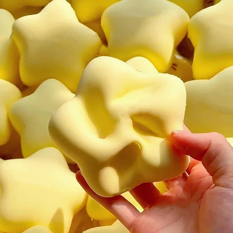Yellow Milk Scent Star Squeeze Toy Slow Rising Pinch Stress Release Toys Super Soft Slow Rebound Decompression Toy Funny Gifts