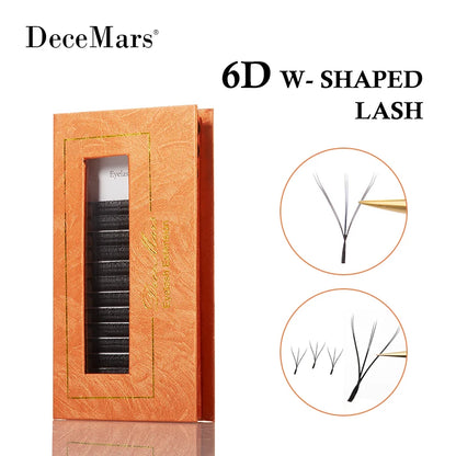 DeceMars 6D-W Shaped Eyelash Extension (12line/Tray)