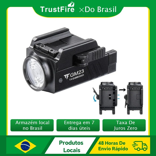Trustfire GM23 Tactical Led Flashlight 800LM USB Rechargeable Quick Release Lights for GL & 20mm Picatinny Rail Tauru TX2