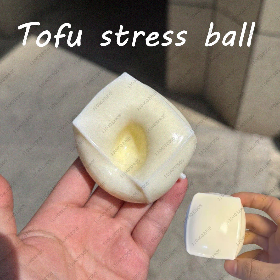 Crunchy Tofu Stress Ball Shapeable Food-shaped Squeeze Ball ASMR Sensory Anti Stress Fidget Classroom Toys for Adults Christmas